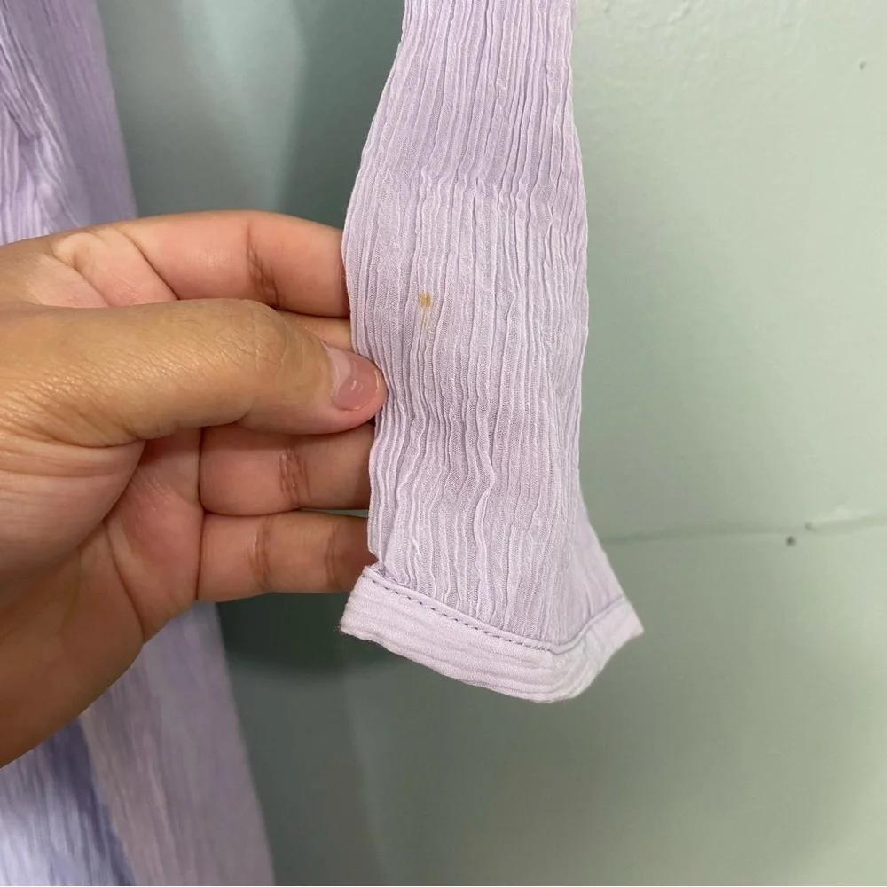 J Crew Point Sur Crinkled Cotton Faux Wrap Dress Purple J1564 Silk Blend Sz 14